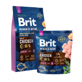 Суха храна за кучета BRIT PREMIUM JUNIOR S BY NATURE [ НОВА, ПОДОБРЕНА ФОРМУЛА ] с 55% прясно пилешко месо